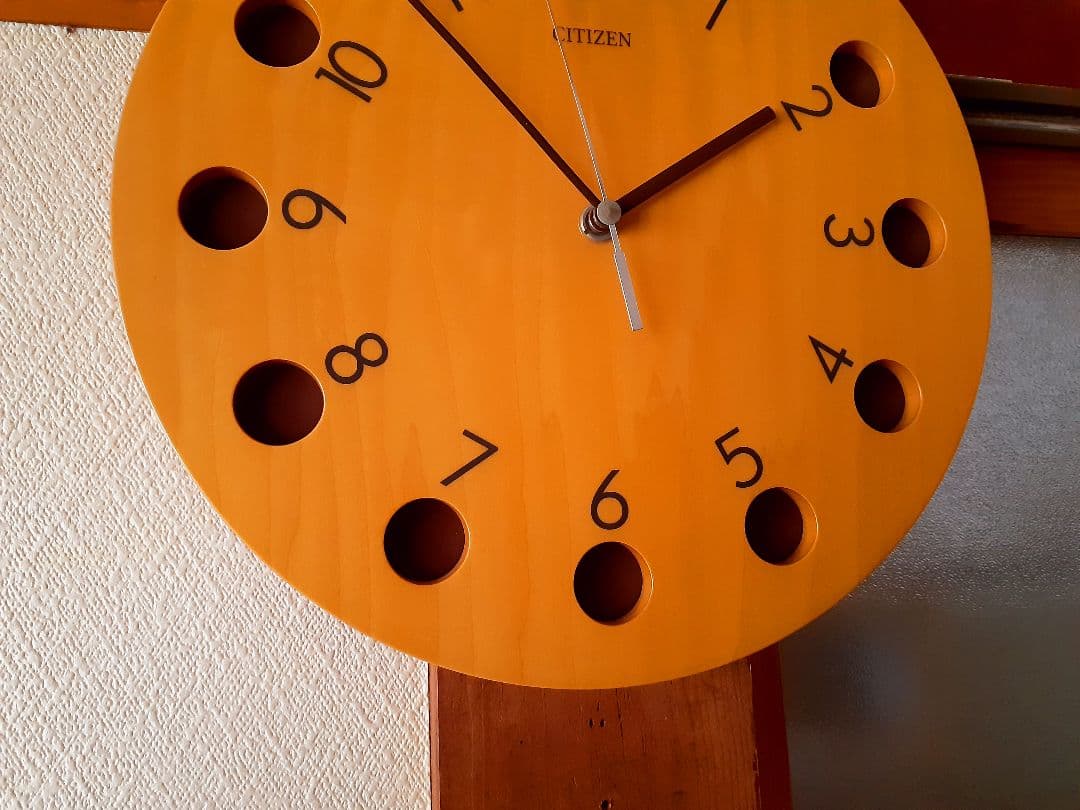 80's-90's　CITIZEN　掛け時計　ポストモダン　ビンテージ　木製
