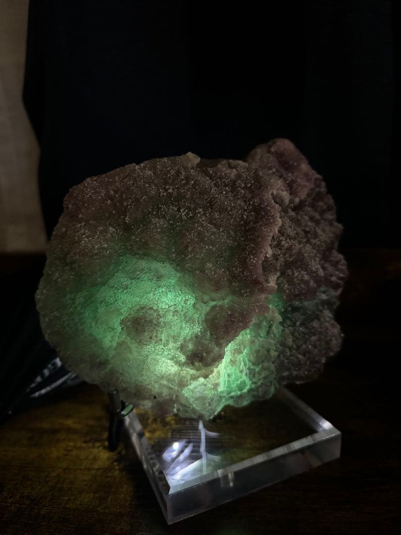 【希少】天然フローライト原石 パープル×グリーン バイカラー 結晶 蛍石 置物