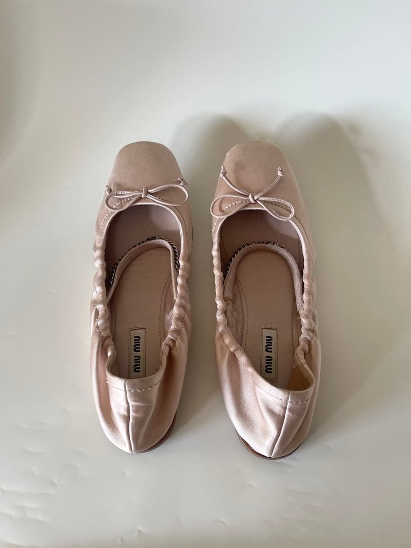 正規品ミュウミュウmiu miu フラットシューズバレエシューズ 37.5