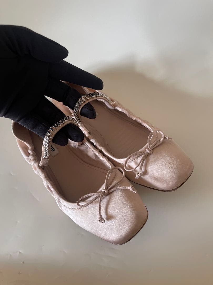 正規品ミュウミュウmiu miu フラットシューズバレエシューズ 37.5