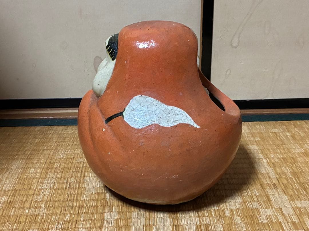 古陶器 民平焼？ 淡路焼？おかめ お多福 火鉢 手炙り 火鉢 在名 時代物