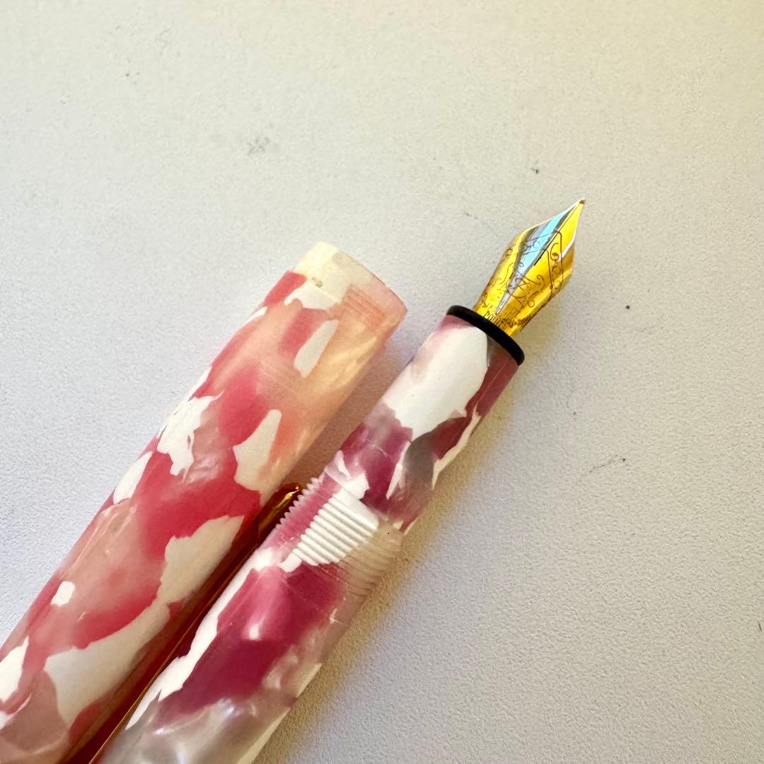 大西製作所 アセテート 万年筆 キャップ式 ピンク ホワイト 桜