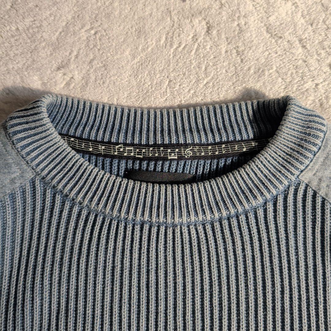 極美品 ナンバーナイン ミリタリーニット リブ編みセーター 厚手 カシミヤ混