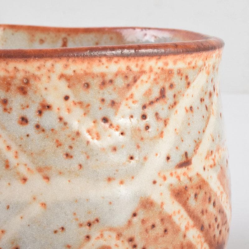 茶道具　人間国宝　鈴木蔵作　鼠志野　茶碗　仕覆付　共箱　M　R9199