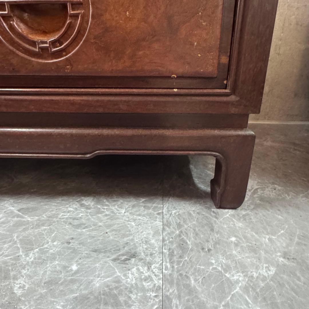 重厚な存在感　中国家具 花梨材 唐木 4段 チェスト 無垢 高級飾り家具