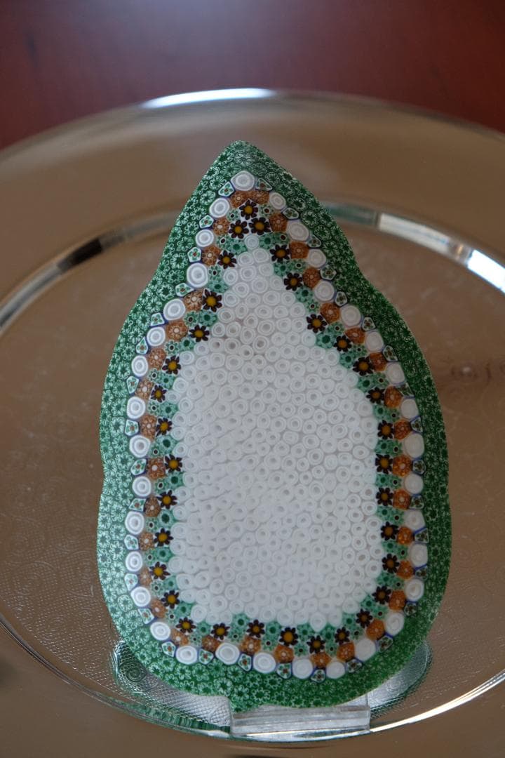 ベネチアングラス ミルフィオリ プレート モレッティ 時代物 飯塚亜裕子 ガラス