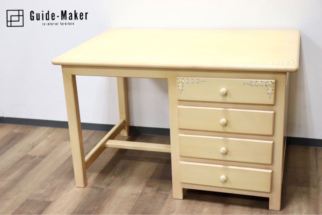 GMGN284B○スペイン製 シャビーシック 片袖デスク 学習机 勉強机 店舗