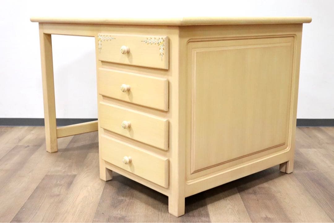 GMGN284B○スペイン製 シャビーシック 片袖デスク 学習机 勉強机 店舗