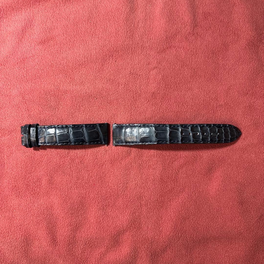 カミーユフォルネ 腕時計用 革ベルト アリゲーネイビーマット18/16