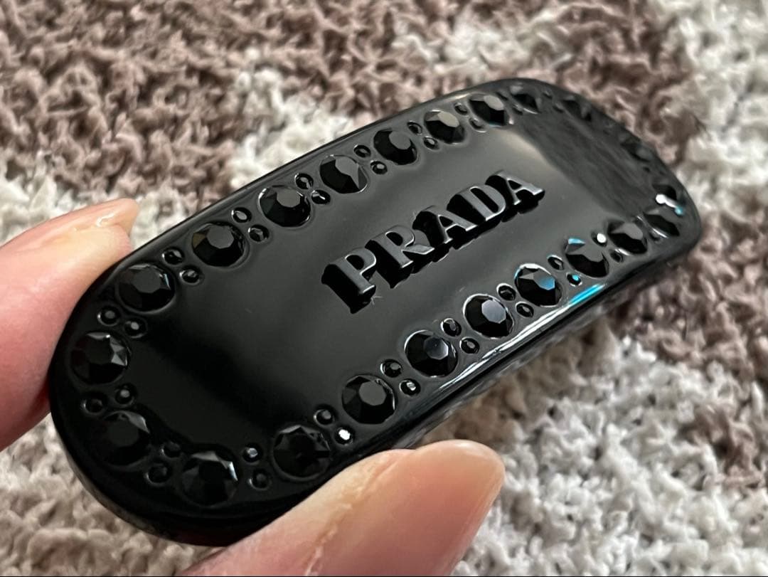 PRADA プラダ プレックス ヘアクリップ バレッタ 黒 定価71,500円