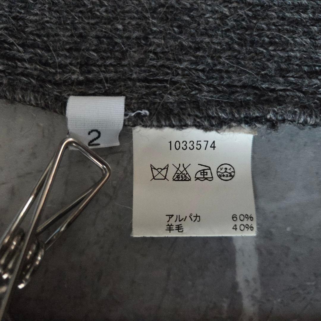 ​希少 仏製 アニエスベーオム タートルネックニット 2 グレー ベビーアルパカ