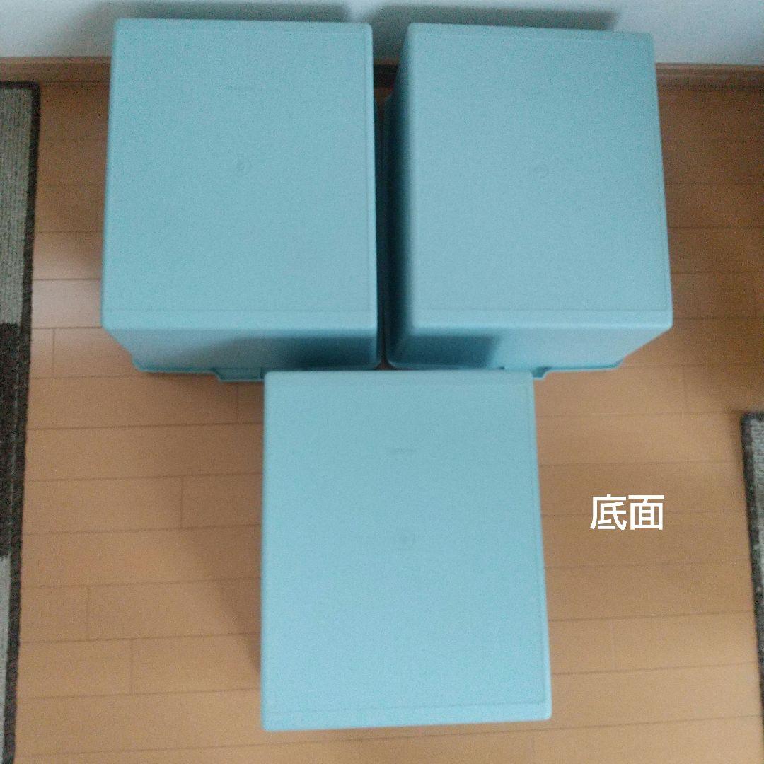 【希少カラー/美品】タッパーウェア 収納 ディープスーパーケース 深型 水色3個