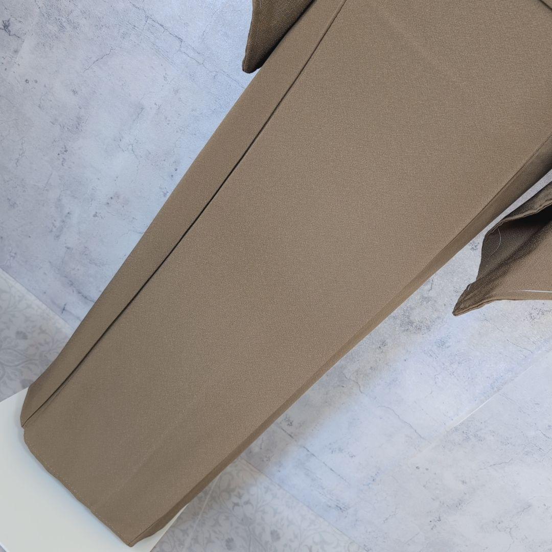 色無地　着物　フルセット　正絹　ダークブラウン　祝い事　F8