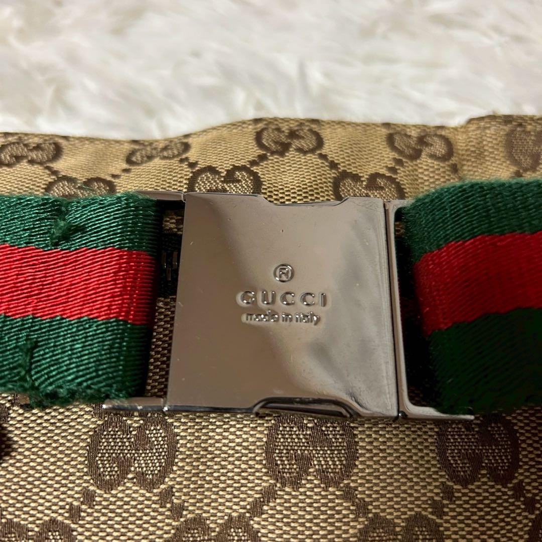 GUCCI グッチ GGキャンバス シェリーライン ボディバッグ ベージュ