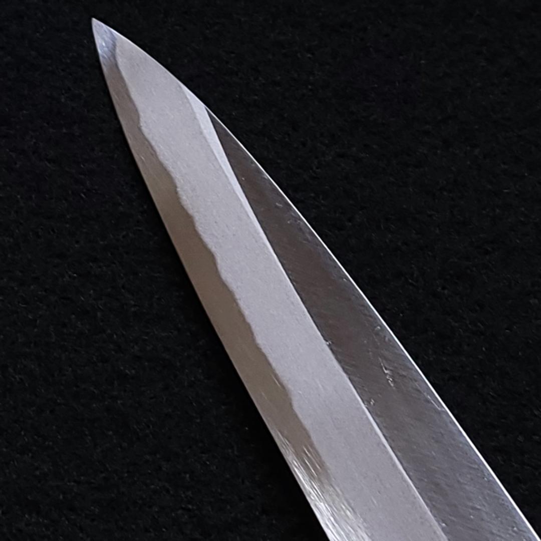 左利き用 手打鍛造 炭素鋼 柳刃包丁 240㎜ G2172 焼柄 月光作