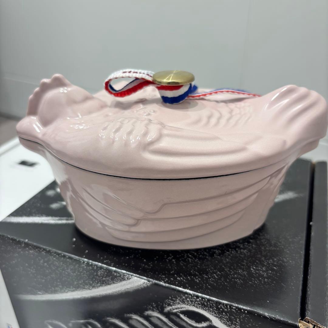 【生涯保証付】 新品　STAUB スモールチキンココット 11cm ソルベローズ