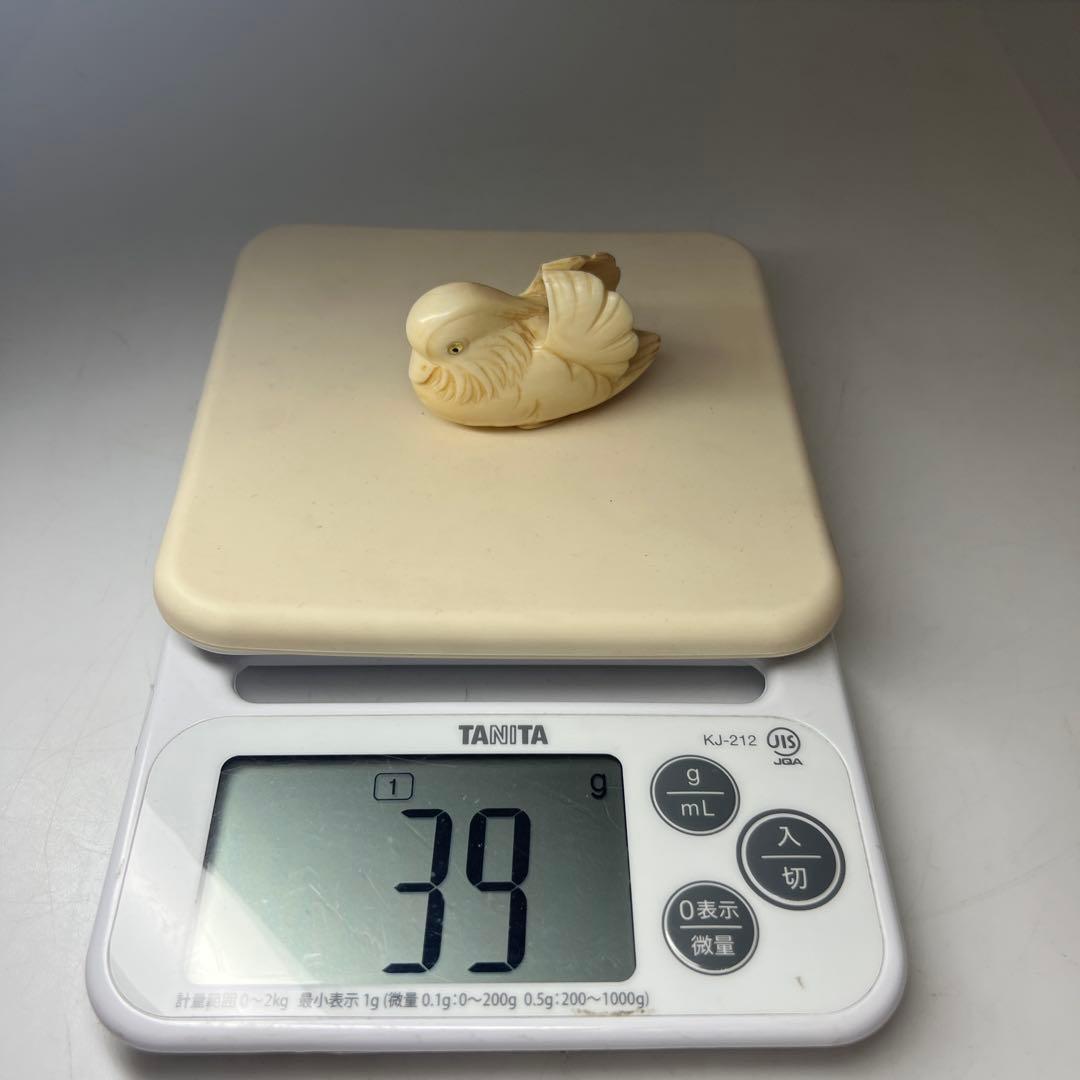 光正在銘 おしどり 根付 39g 東キ8-0204☆1F トヒト