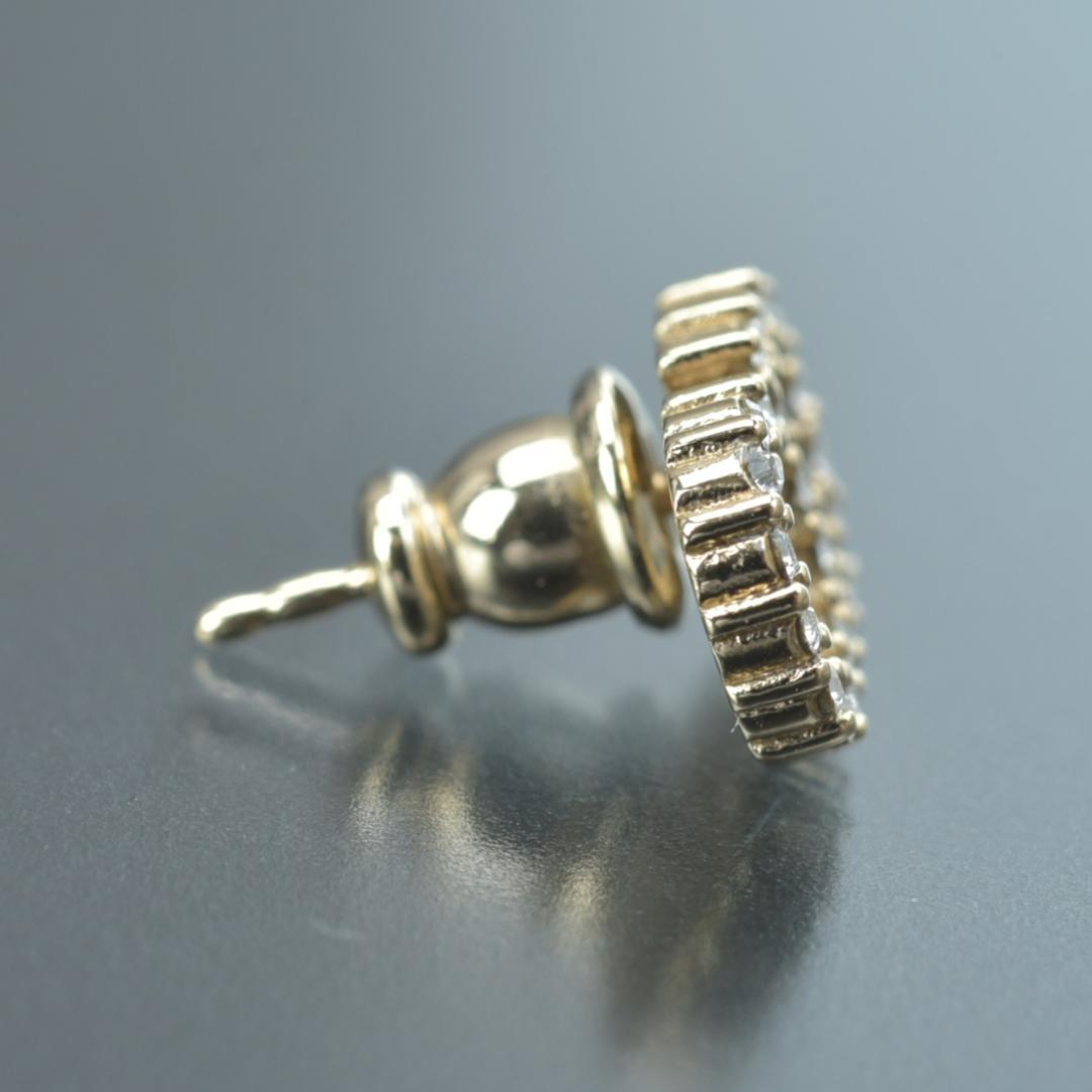 美品 ディオール ピアス 片耳 ロゴ CD ゴールド ラインストーン