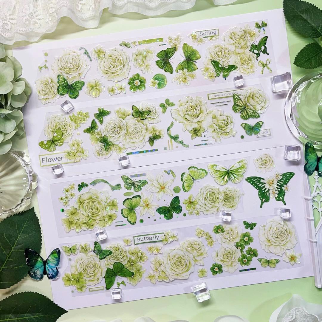 木皆原创《花间蝶蝶》海外マスキングテープ マステ 【2720】