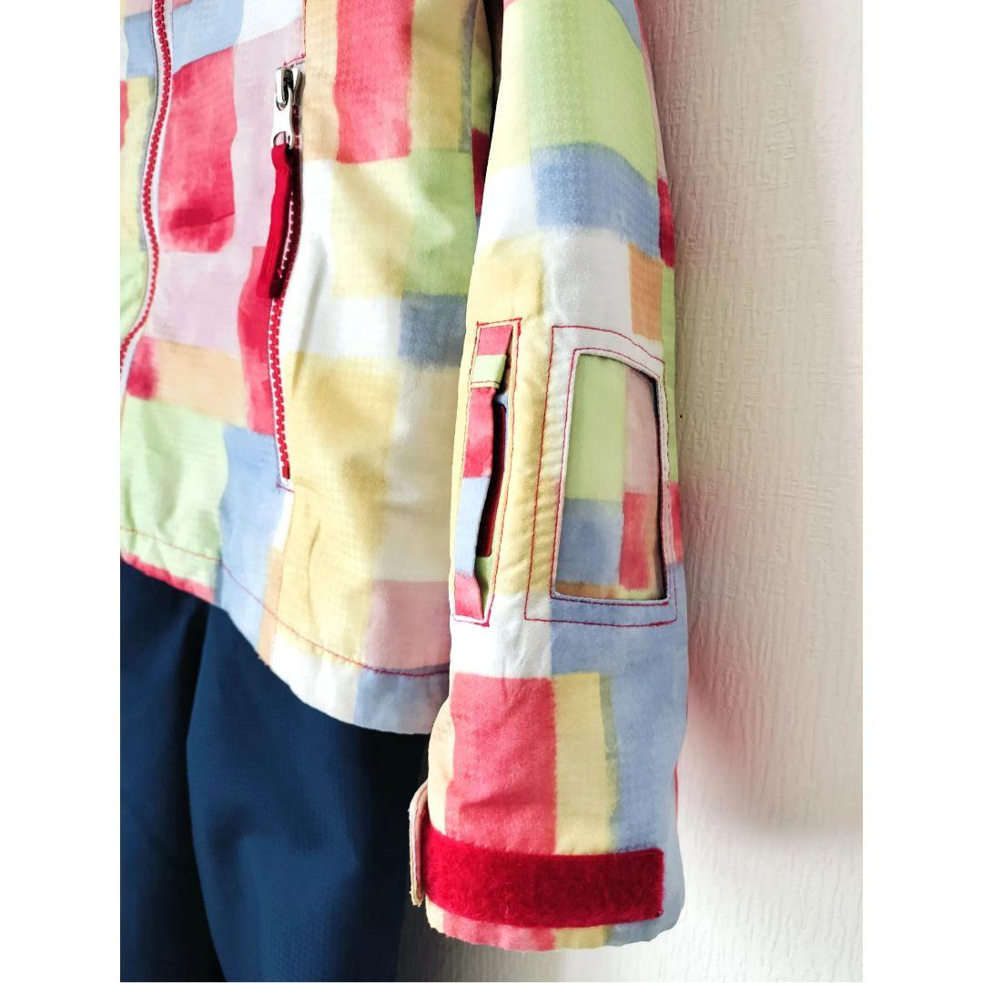 美品☆Phenixスキーウェア女の子140 130 上下 パステルブロック×紺