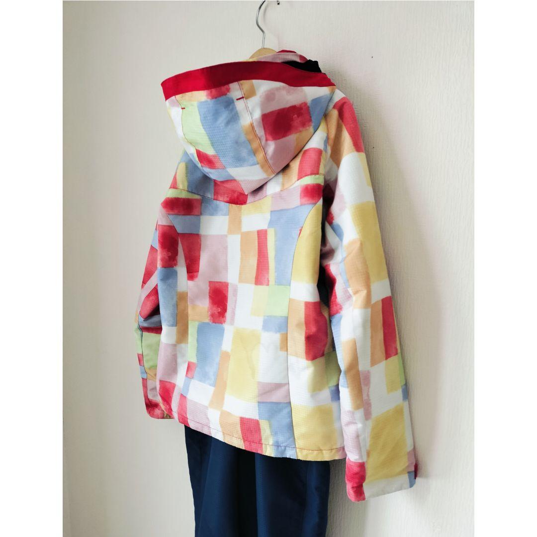 美品☆Phenixスキーウェア女の子140 130 上下 パステルブロック×紺