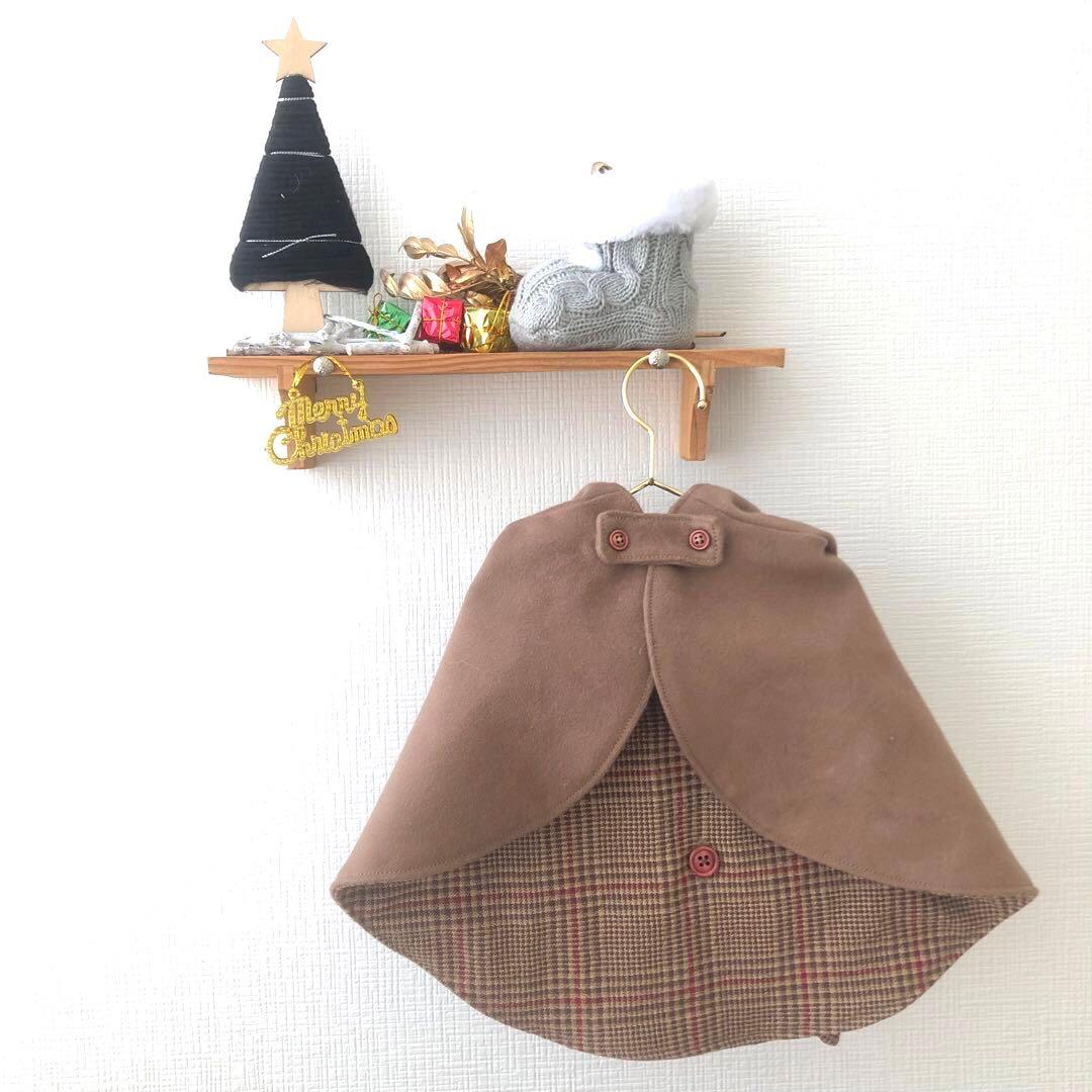 ハンドメイド　リバーシブルポンチョ　オーダー小型犬