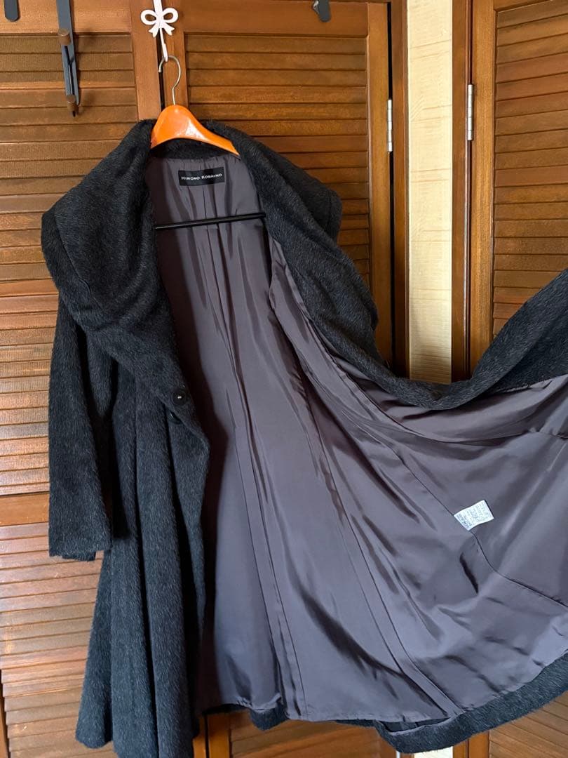 「新品未使用 」HIROKO KOSHINO 女優襟 アルパカ.ウールコート
