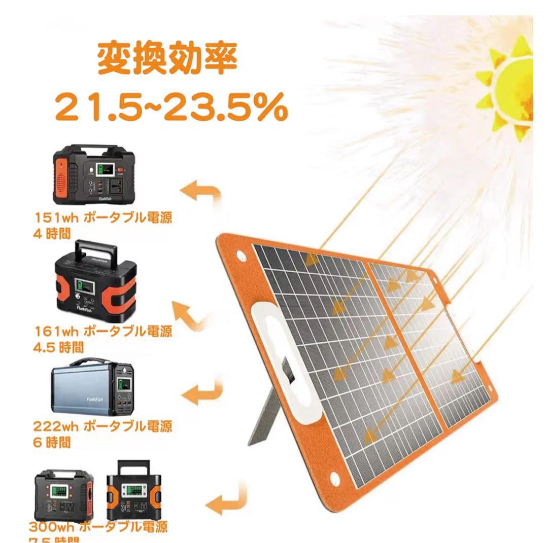 【3000円引】FlashFish 60W ソーラーパネル 折りたたみ式 超軽量