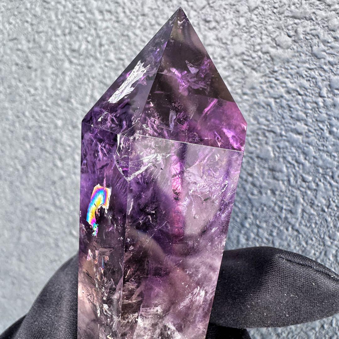 爆レア❗️ロマネサイト虹☆アメジストナチュラルポイントワンド ファントムA1416
