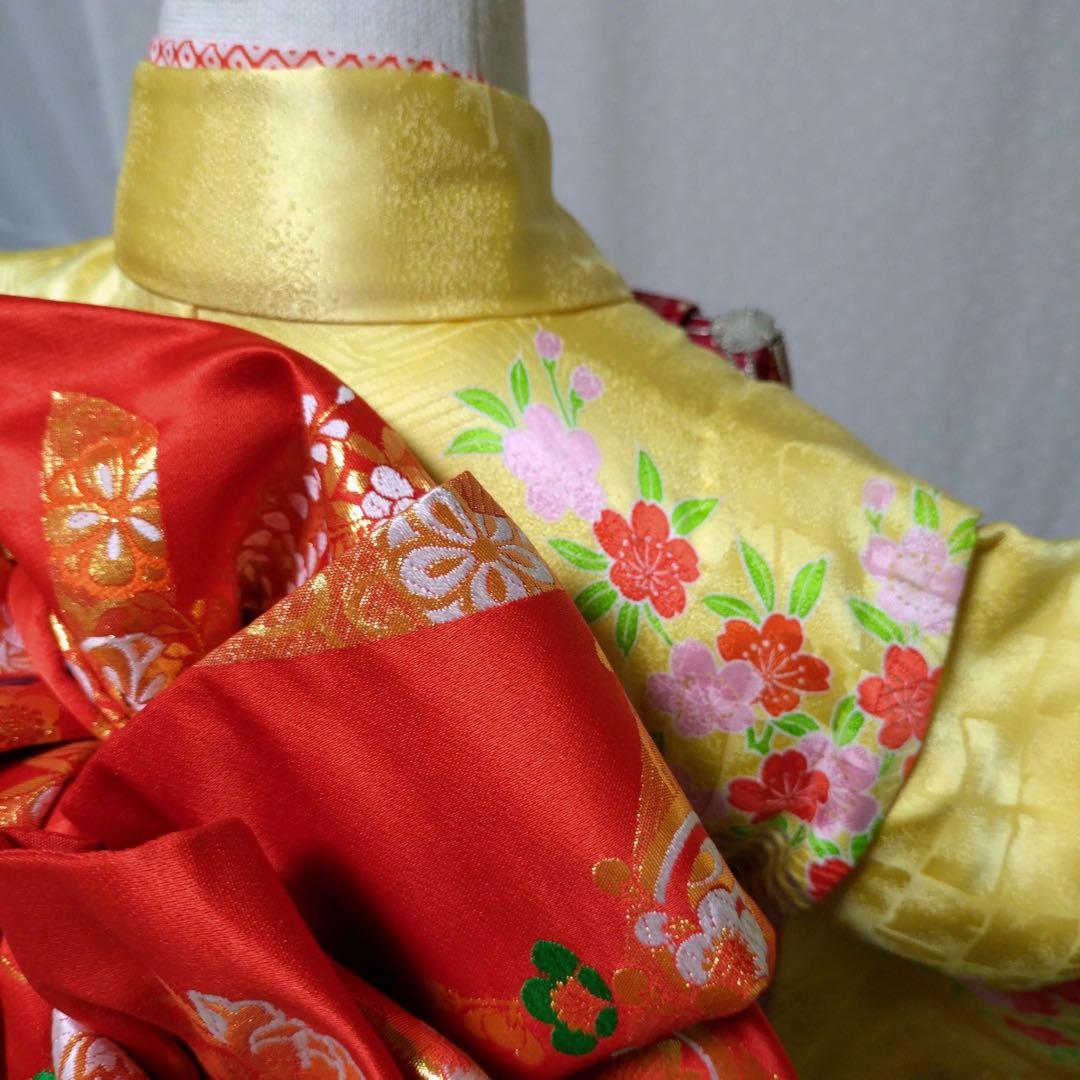 七五三　7歳　正絹着物　袋帯　小物セット　 比翼仕立て着物