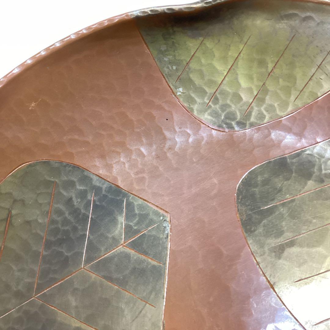 S5 玉川堂　鎚起銅器　桑紋　菓子皿　直径21.5cm