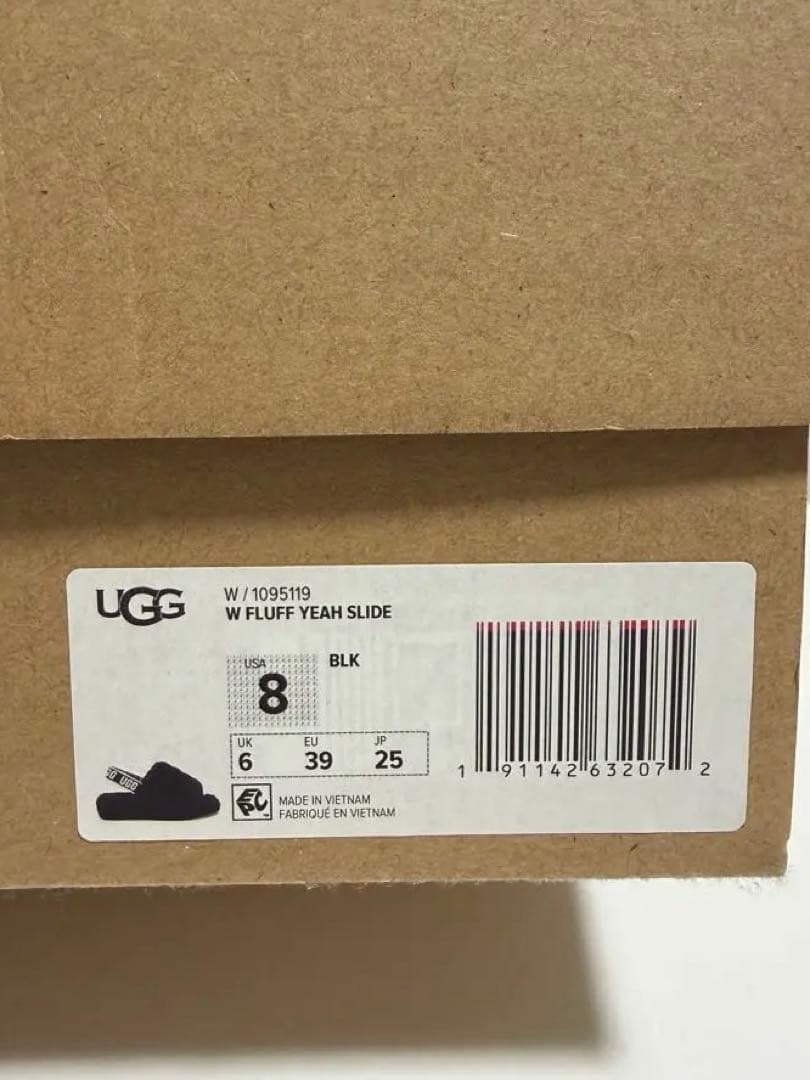 【未使用】 UGG アグ ファー サンダル 黒 25cm ラスト1点