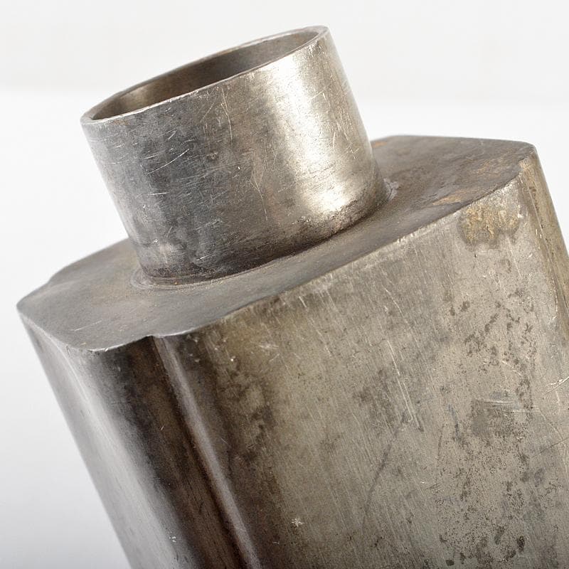 煎茶道具　古錫　四方茶壷　茶心壷　在銘　約212g　M　R5849