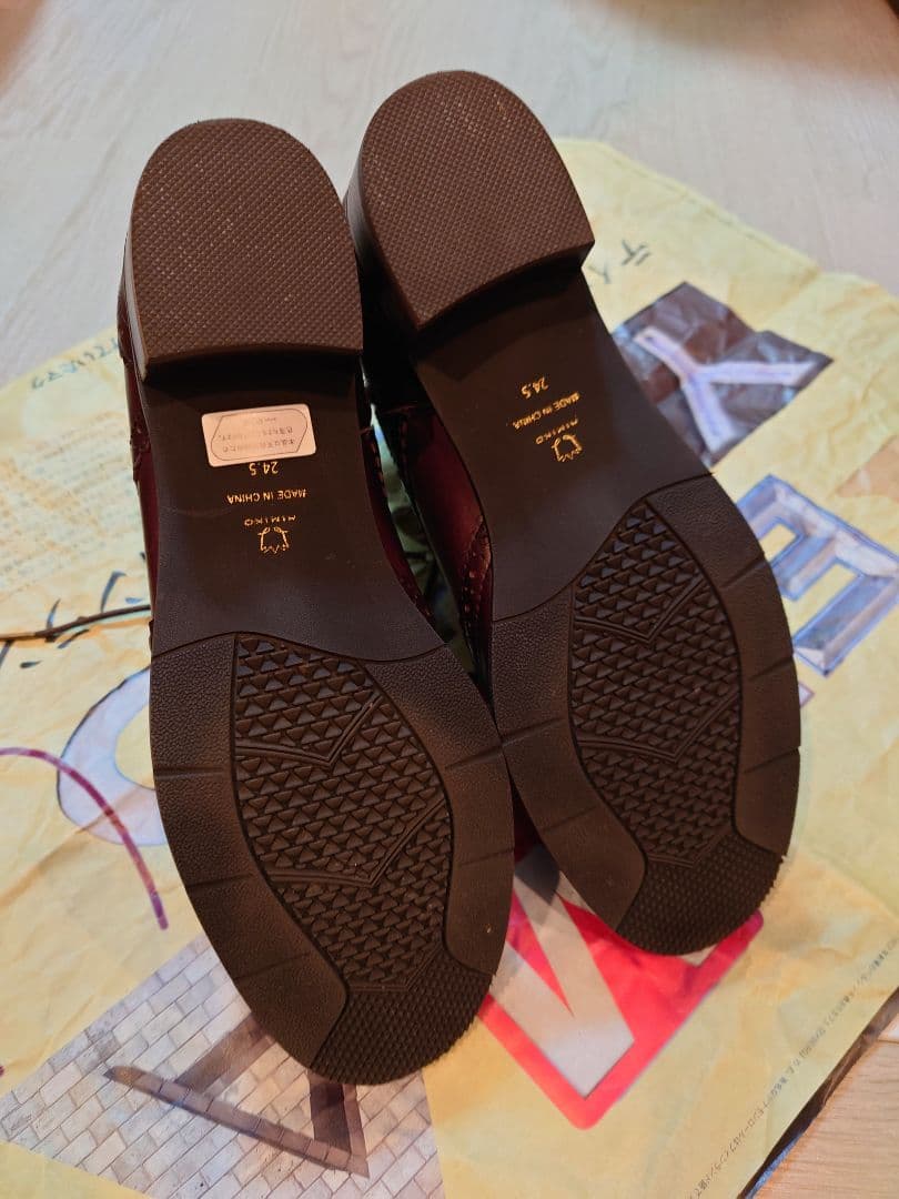 卑弥呼　レースアップブーツ　サイドジップ　レザー　ブラウン　24.5