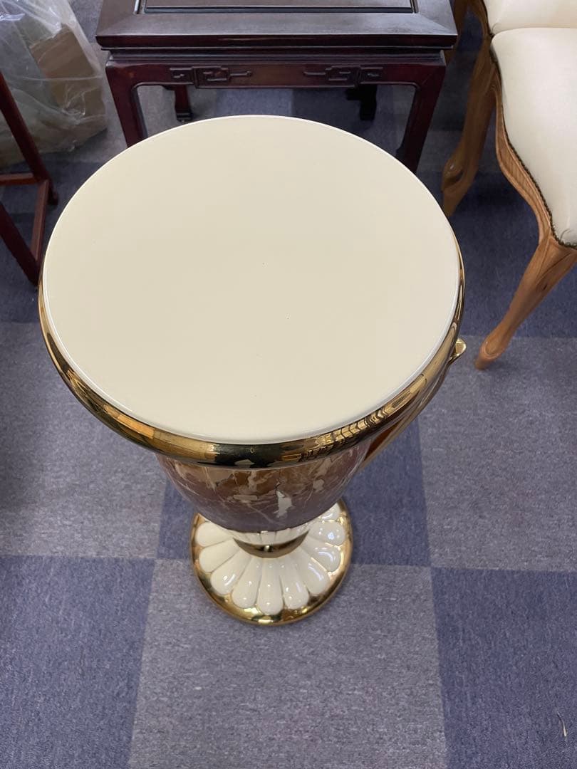 ■高級イタリア製24金Valle d'oro Patchi 花台 アンティーク