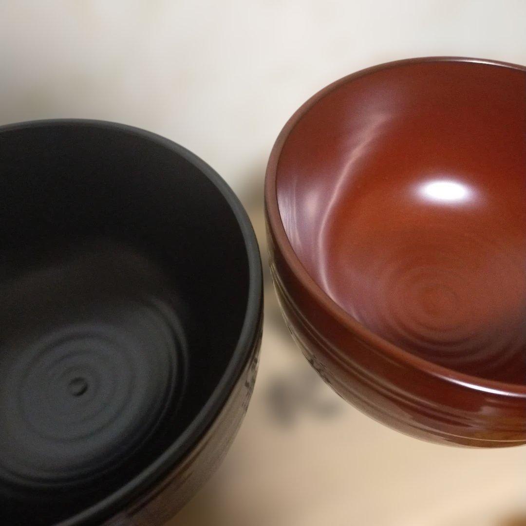 夫婦椀　漆塗り　朱、黒　古代椀