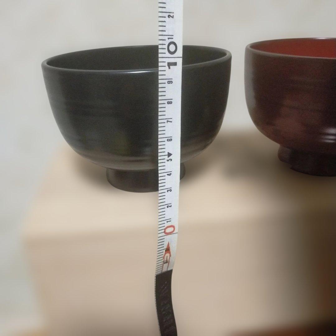 夫婦椀　漆塗り　朱、黒　古代椀