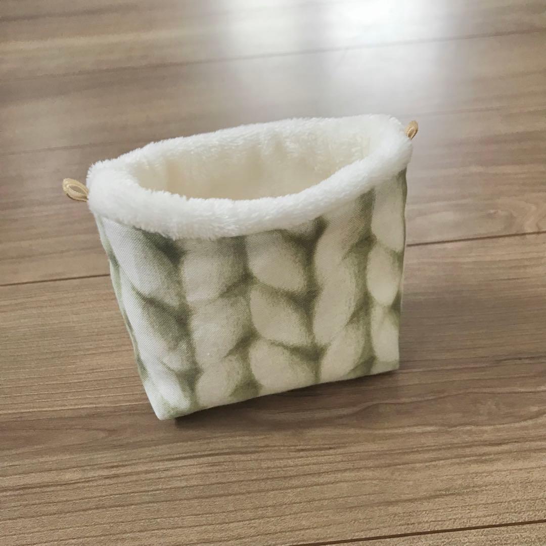 フクモモポーチ　太ニット風オフホワイト