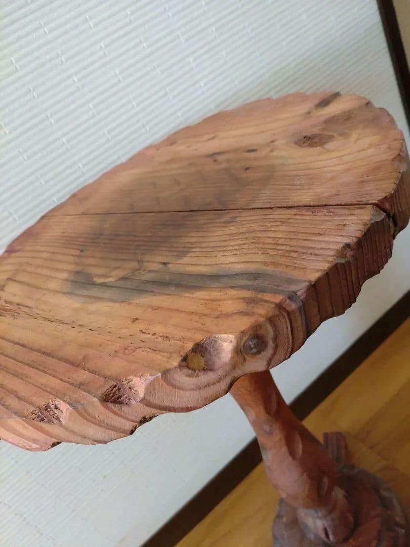 アンティーク 木製 サイドテーブル 花台 ■ビンテージ インテリア レトロ