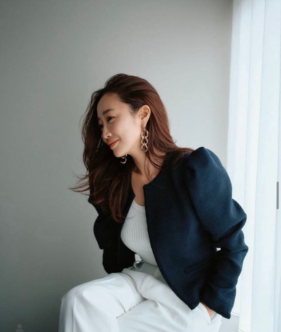 CADUNE 神崎恵さんコラボ　ノーカラーショートジャケット