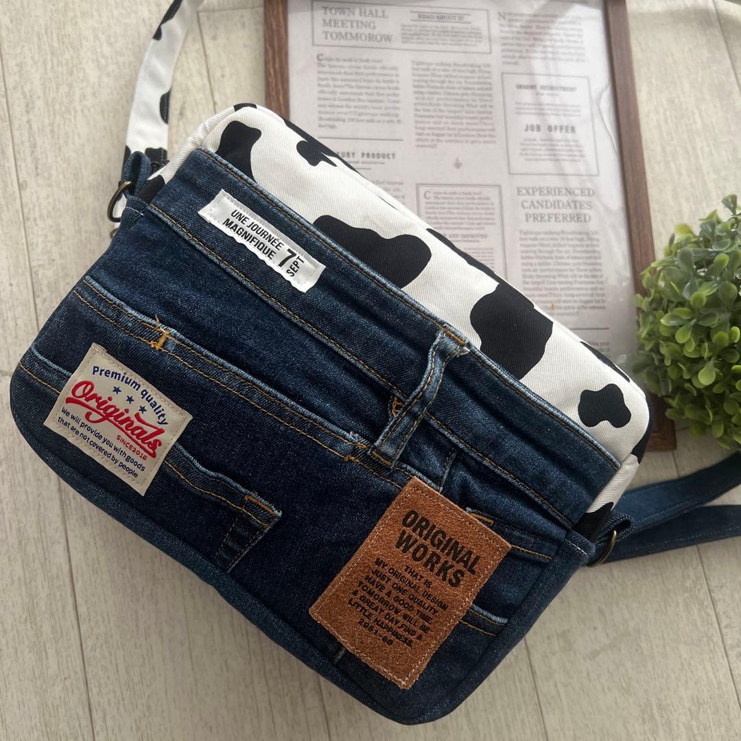 しんぱぱ★ショルダーバッグ　デニムリメイク　ハンドメイド