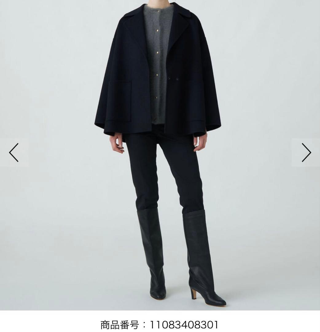 Ballsey プレミアムウールリバーオープンカラーショートコート ネイビー34