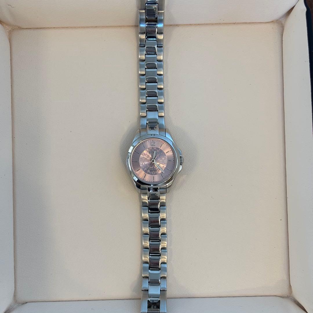 美品　COACH コーチ 腕時計 レディース シグネチャー柄 ピンク　アナログ