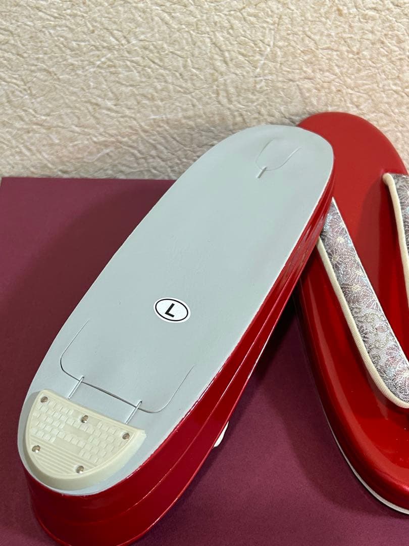 振袖草履とバッグセット　赤色　Lサイズ