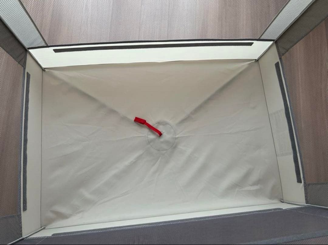 グレー メッシュ ベビーベッド