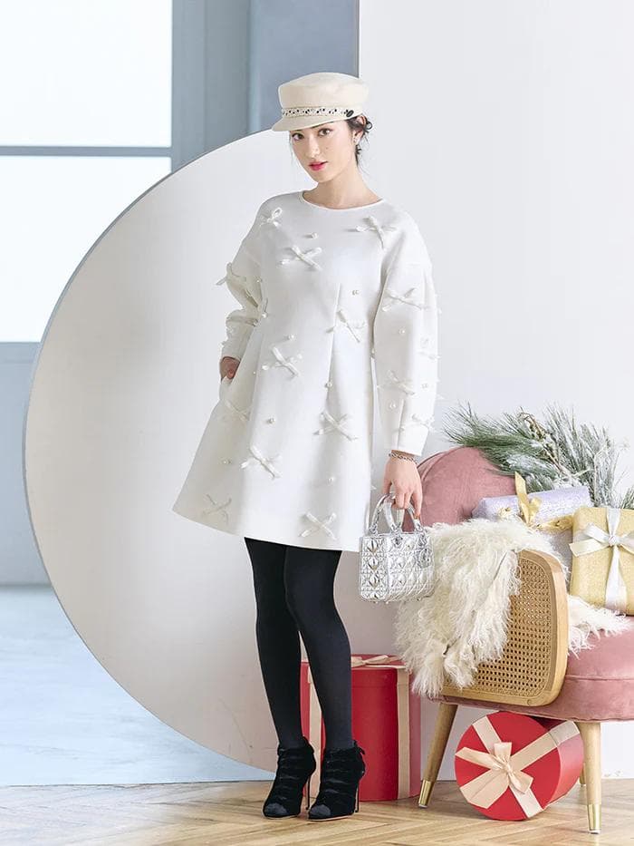 新品タグ付き　chesty × Ayano ベロアリボンパールワンピース