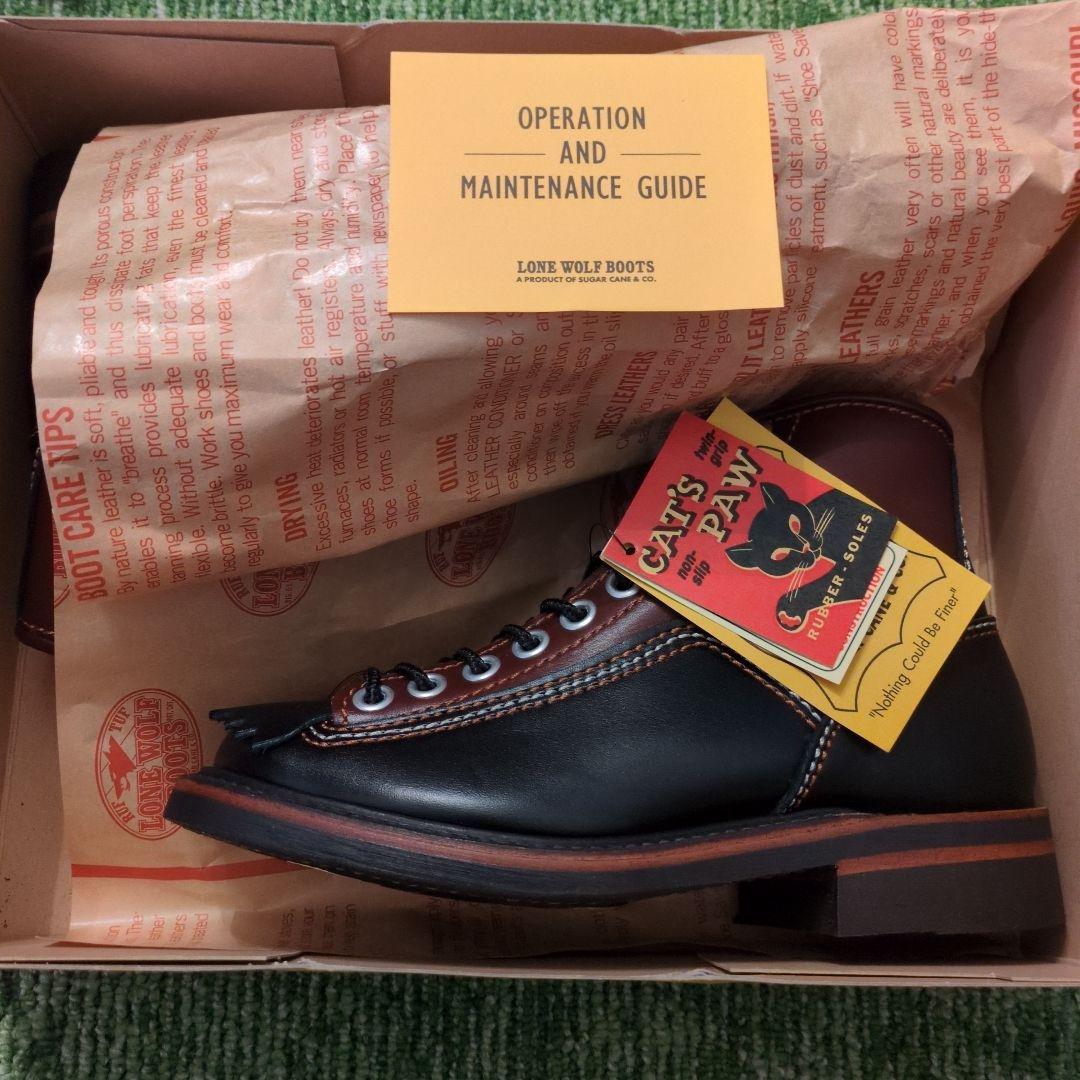 LONE WOLF BOOT カーペンター黒・茶色ツートン　5インチ　新品