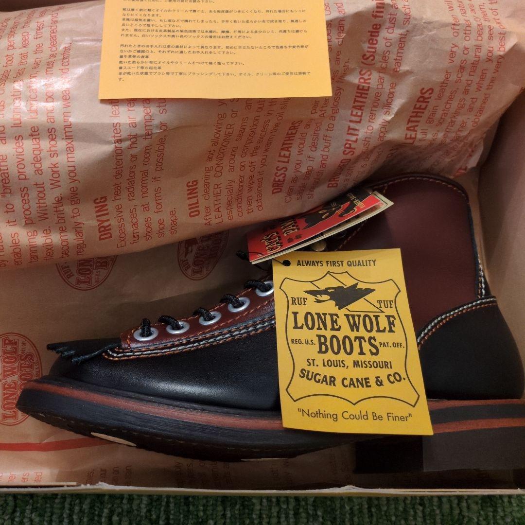 LONE WOLF BOOT カーペンター黒・茶色ツートン　5インチ　新品
