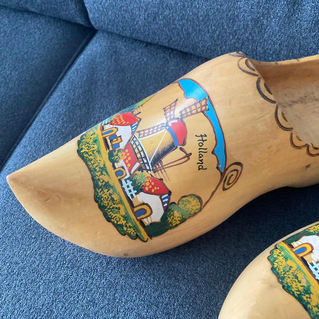 オランダ　大きな木靴1点と小さな木靴2点　インテリア