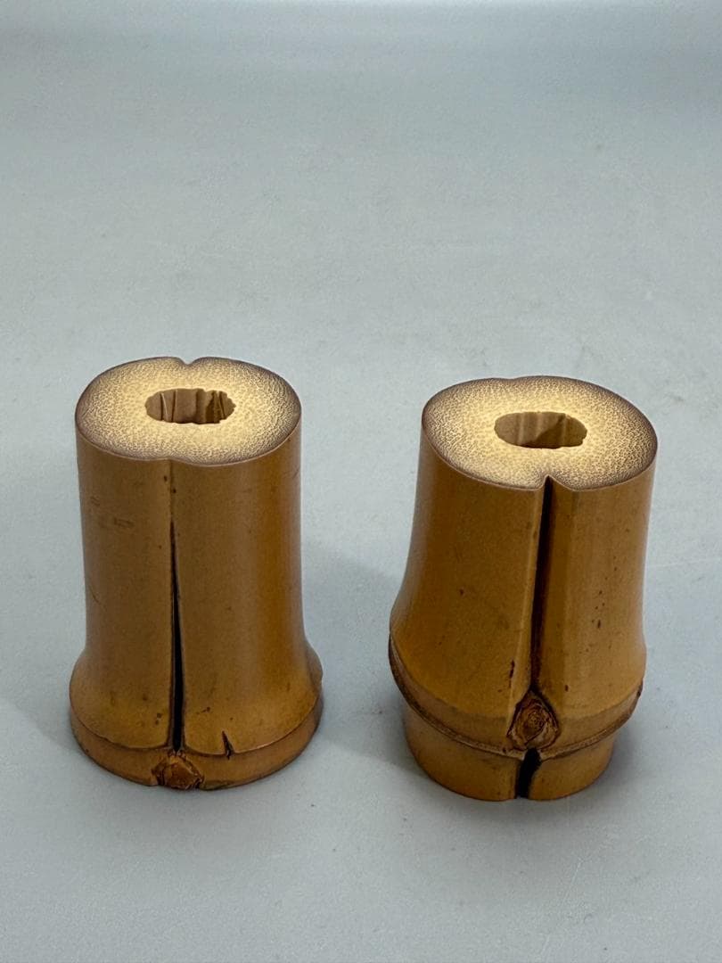 茶道具 竹 二個 蓋置 利斎 桐箱